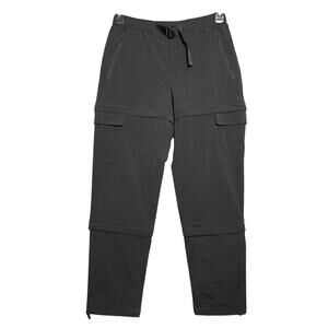 Athleta Convertible Hiking Pant Size 8 Black Zip Off Trail Capri Short Cargo EUC